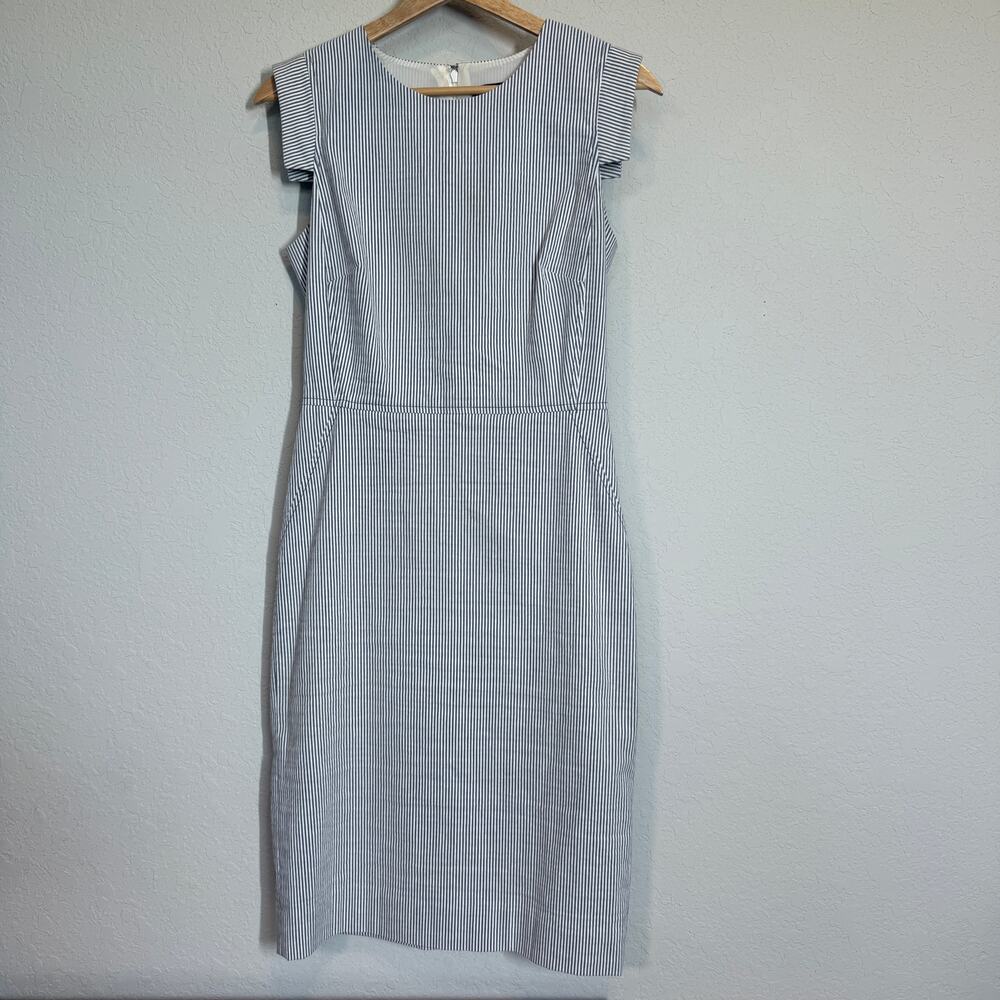 Women's‎ J. Crew Seersucker Sleeveless Fit and Flare Dress Size 0